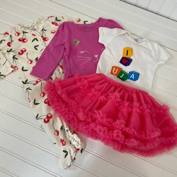 Gymboree Jessica Simpson Bodysuit Skirt Tee Baby Girl Bundle Size 6 MONTHS - Picture 1 of 7